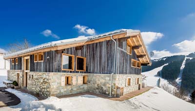 Boards in house exterior alps