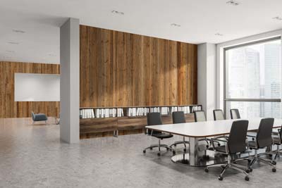 Biroja sanāksmju telpu interjera dizains