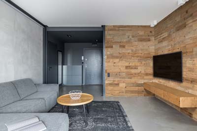 reclaimed wood wall appartment 