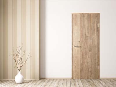 Solid oak doors in interior 