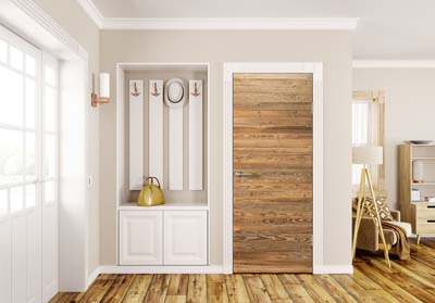 portes en bois récupérés en design d'intérieur