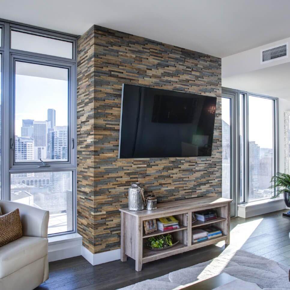 Wall panels in apartment interior