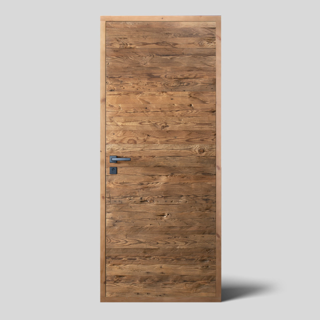 Hand hewn wood door - Horizontal