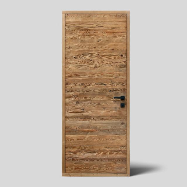 Hand hewn wood door - Horizontal