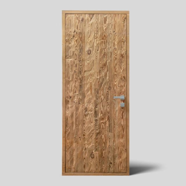 Hand hewn wood door - Vertical