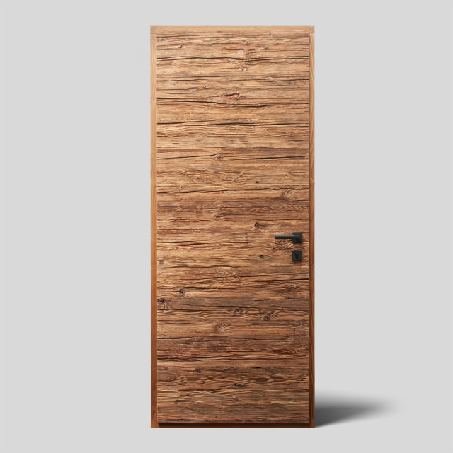 Hand hewn weathered wood door - Horizontal
