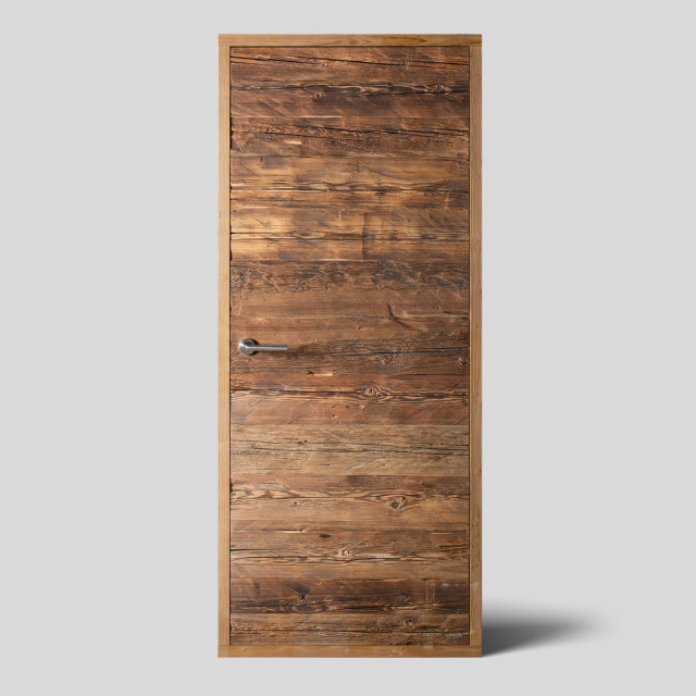 Hand hewn weathered wood door - Horizontal
