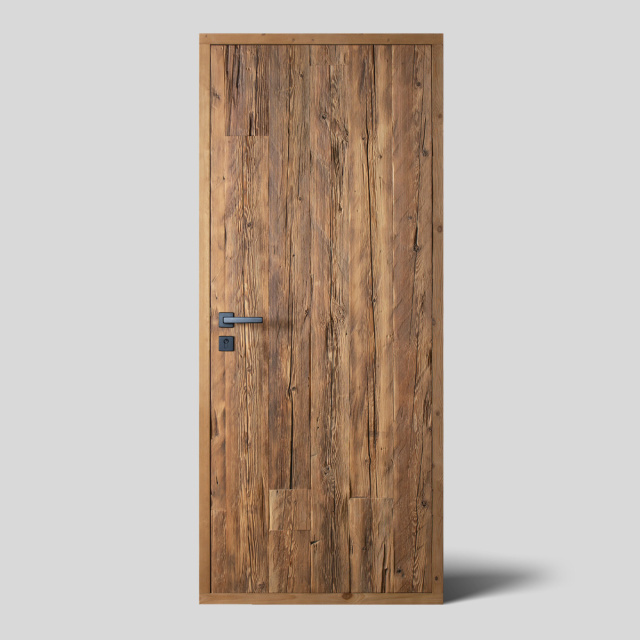 Hand hewn weathered wood door - Vertical