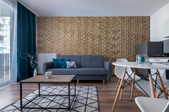 3D wall panel made from solid oak - Dominus