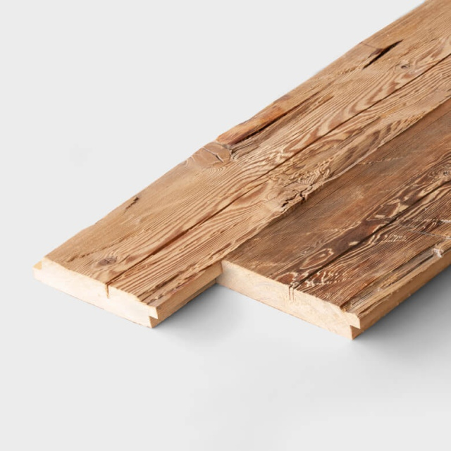 hand hewn surface boards with half profile