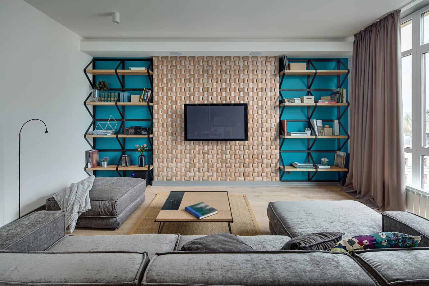 3D wall panel made from solid oak - Rubato