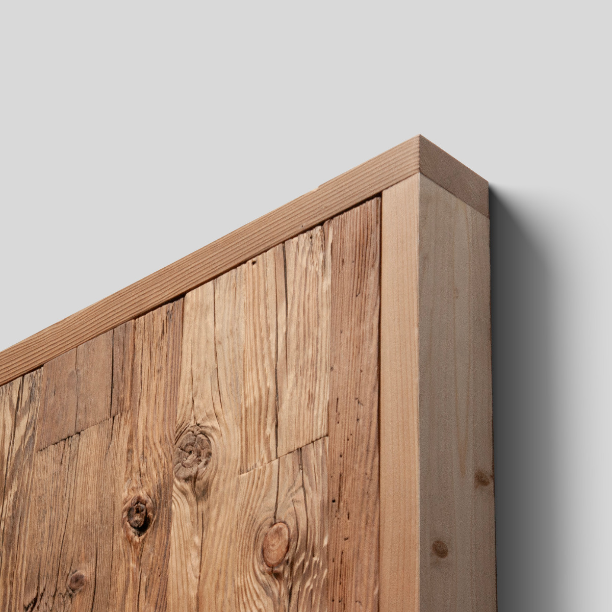 Hand hewn weathered wood door - Vertical