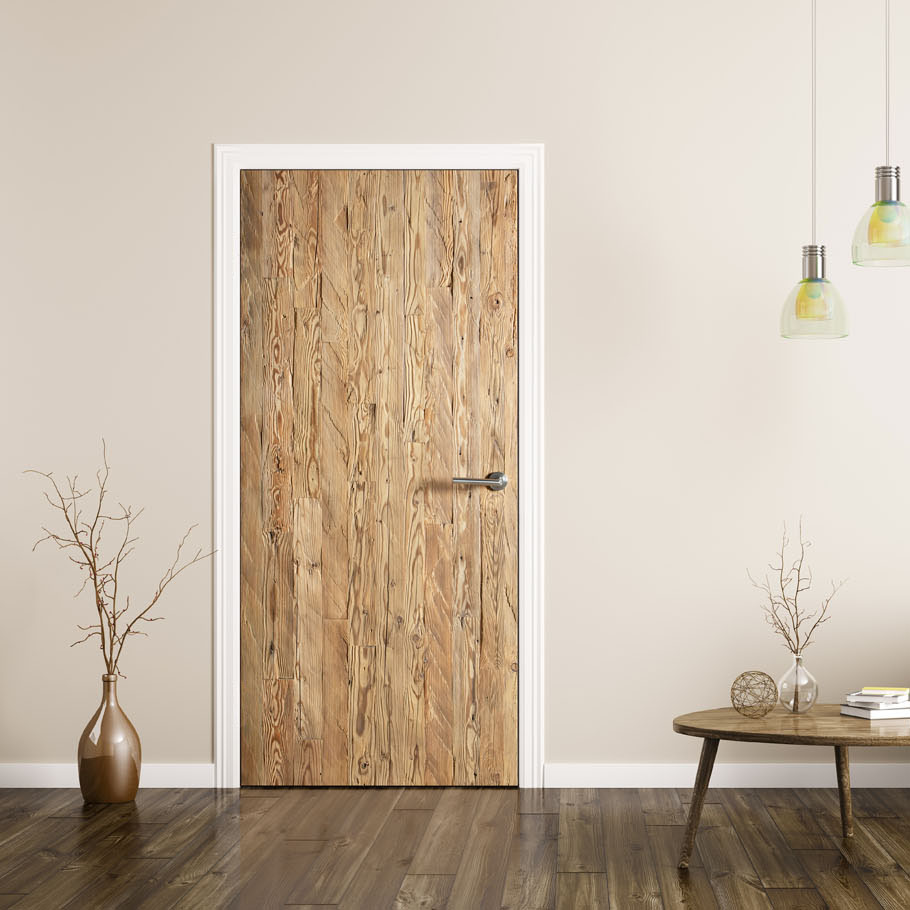 Porte en bois équarri à la main – Vertical