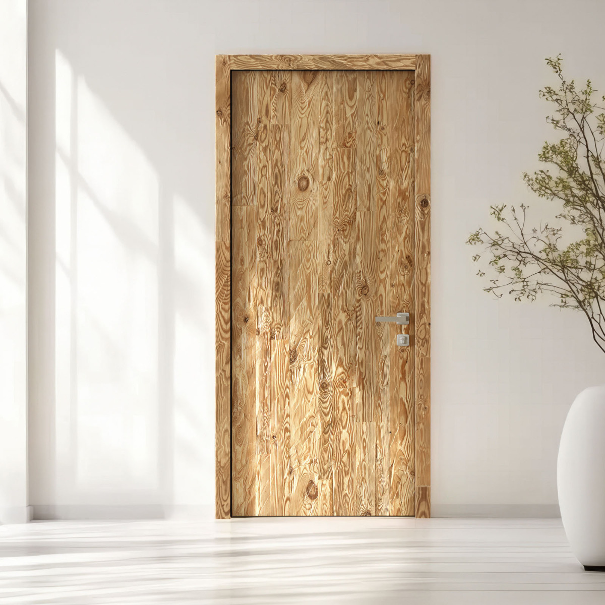 Porte en bois équarri à la main – Vertical
