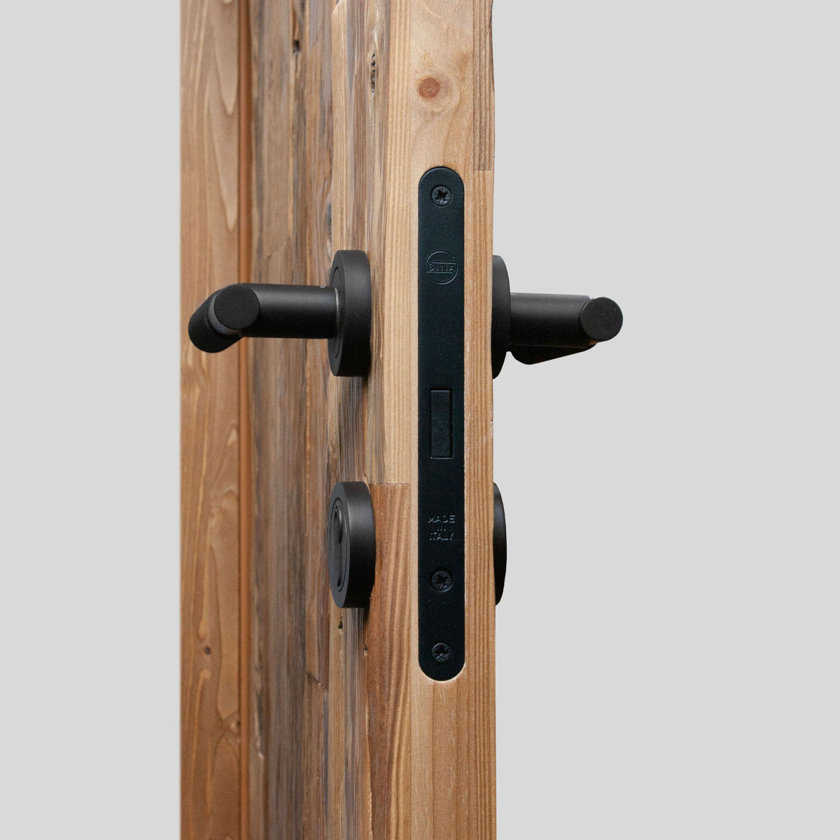 Hand hewn weathered wood door - Vertical