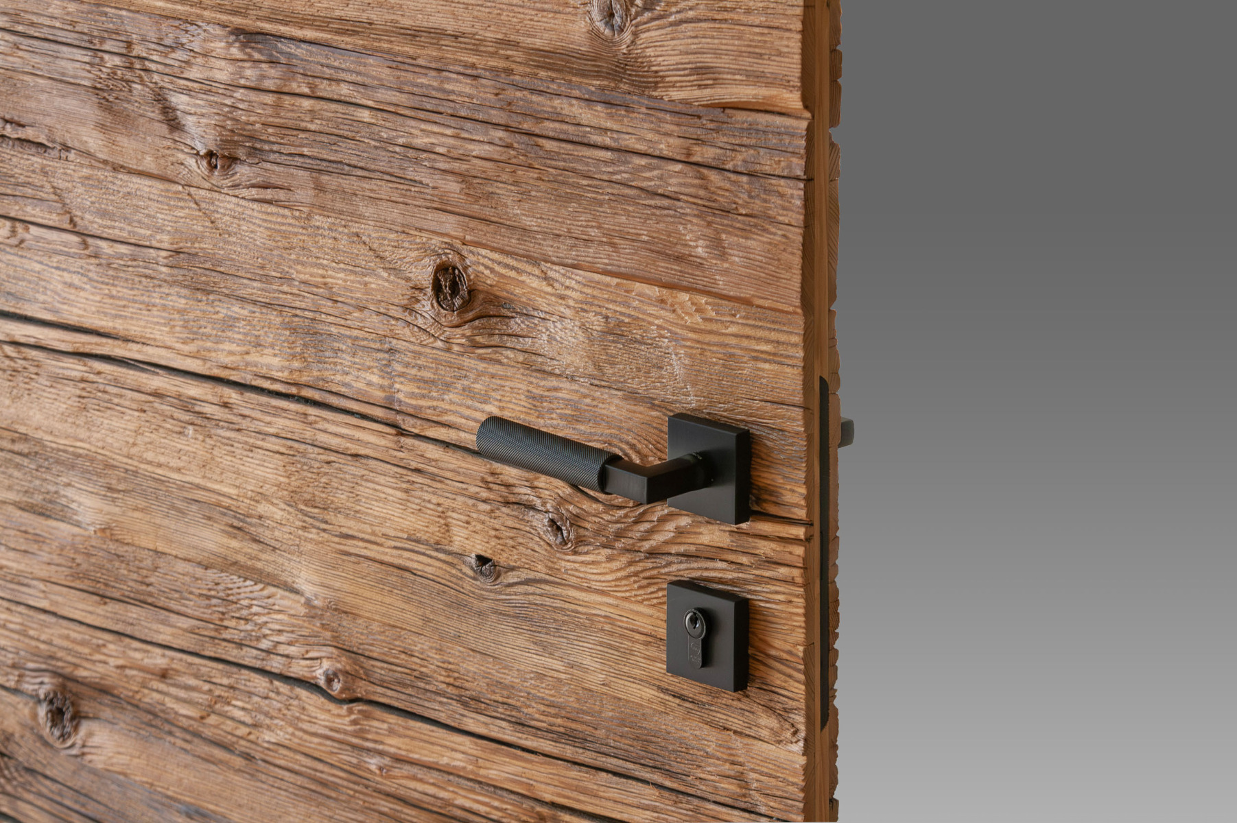 Hand hewn weathered wood door - Horizontal