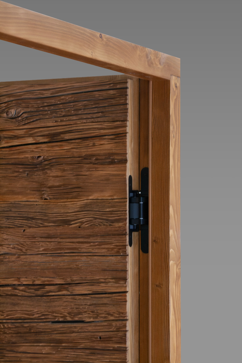 Hand hewn weathered wood door - Horizontal