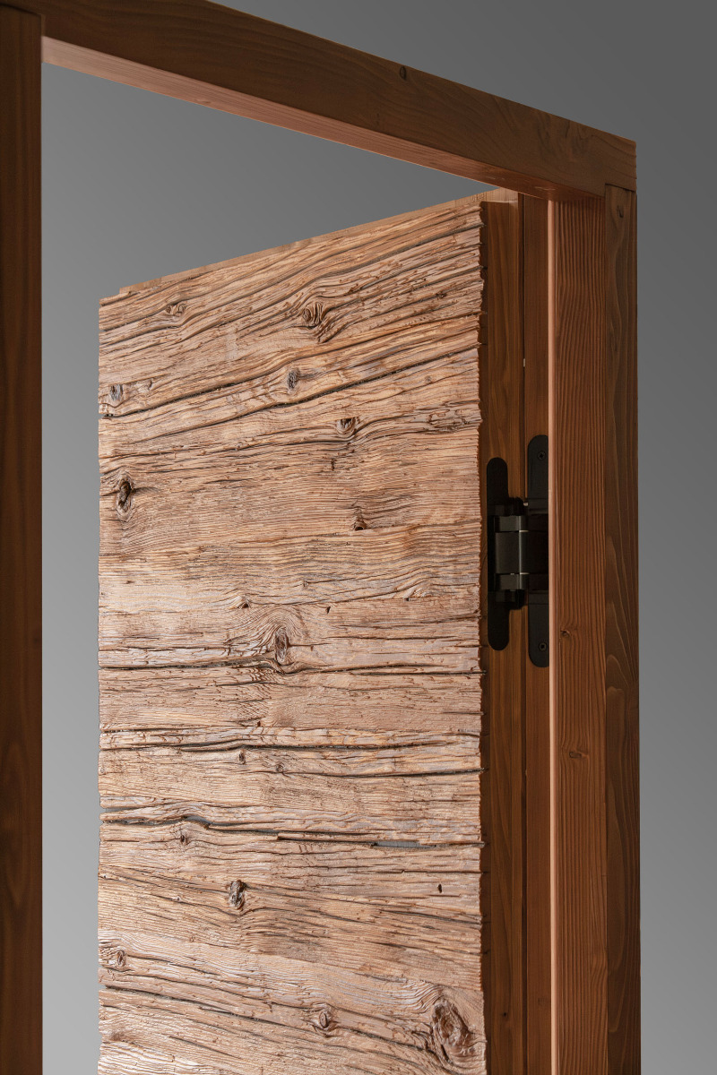Hand hewn weathered wood door - Horizontal