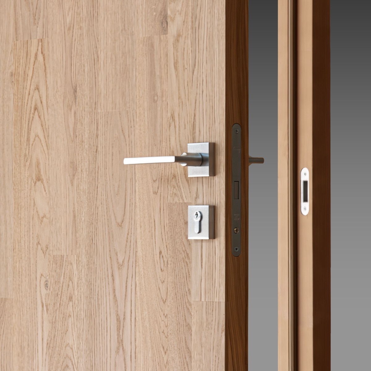 door surface made from brushed solid oak