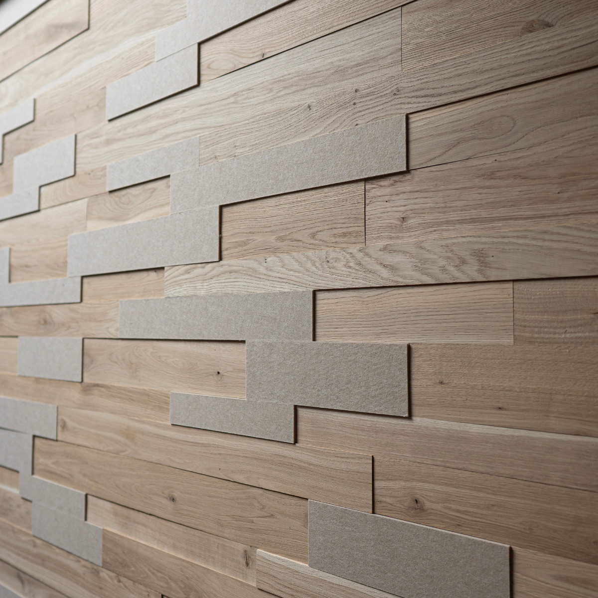 Wall panel OZO Acoustic Oyster - Solid oak - Wooden Wall Design
