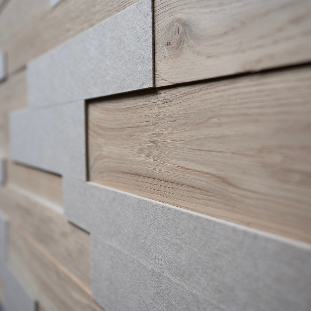 Wall panel OZO Acoustic Oyster - Solid oak - Wooden Wall Design