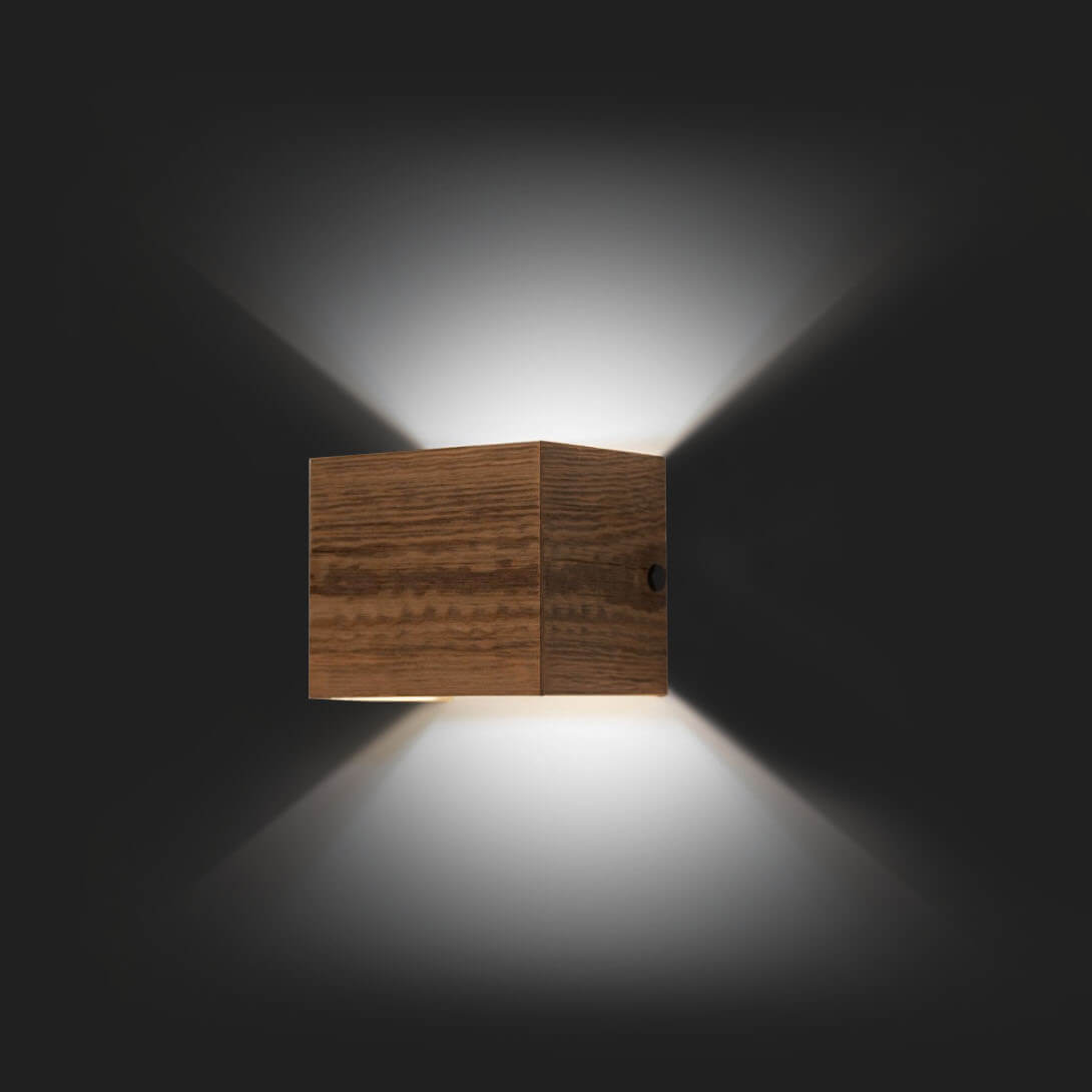 Wall lamp 10x10 cm - Reclaimed wood