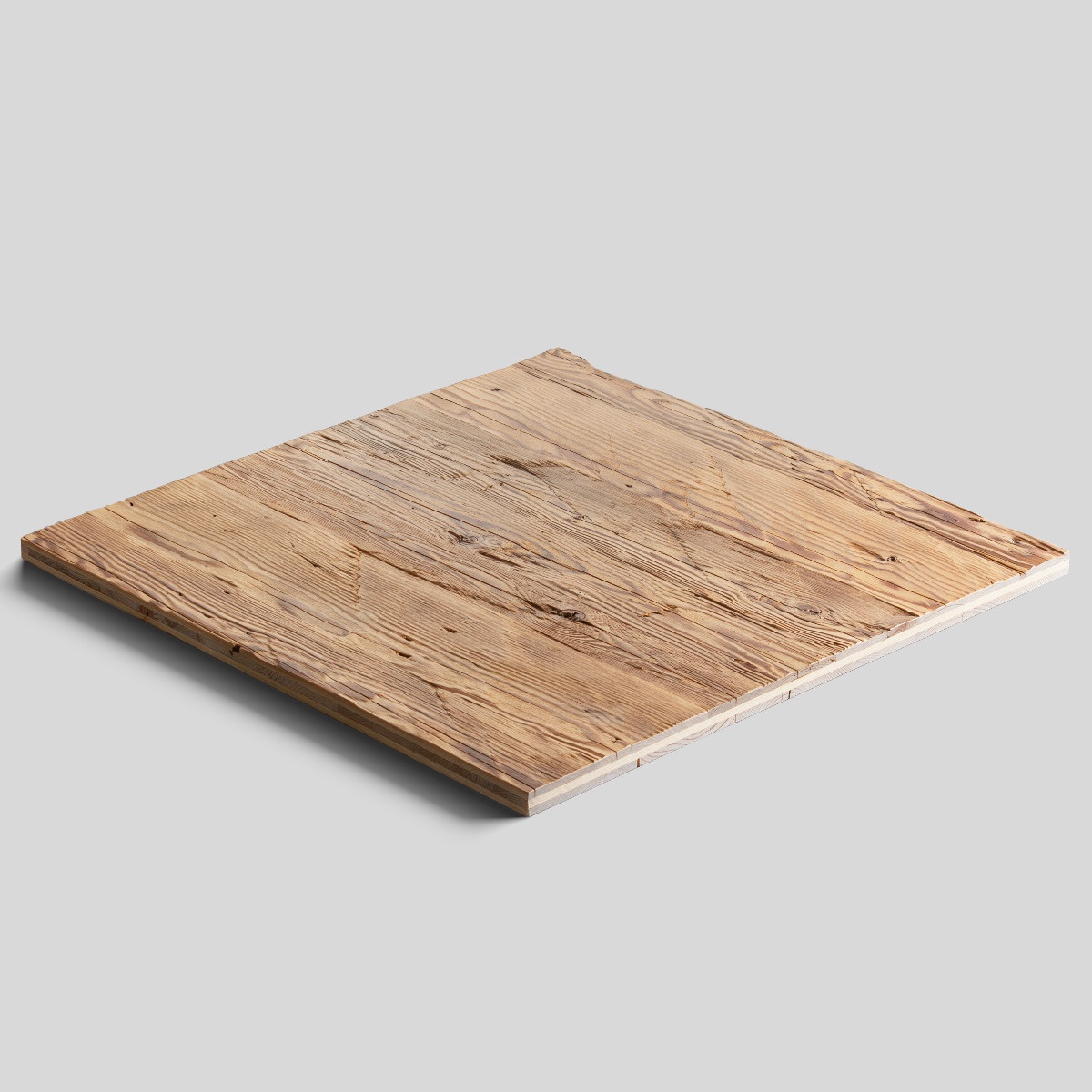 three-layer panel hand-hewn reclaimed wood